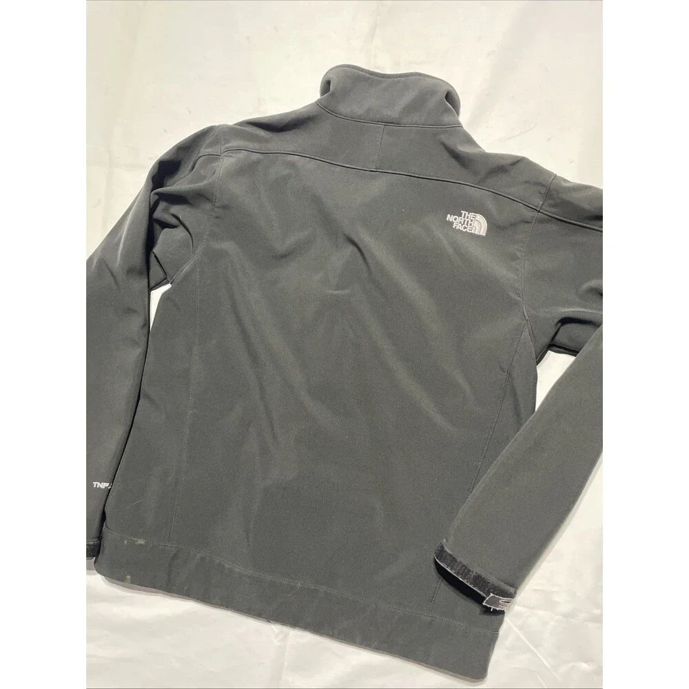 The North Face TNF Apex Jacket Mens Medium Black Softshell Full Zip Fleece Lined